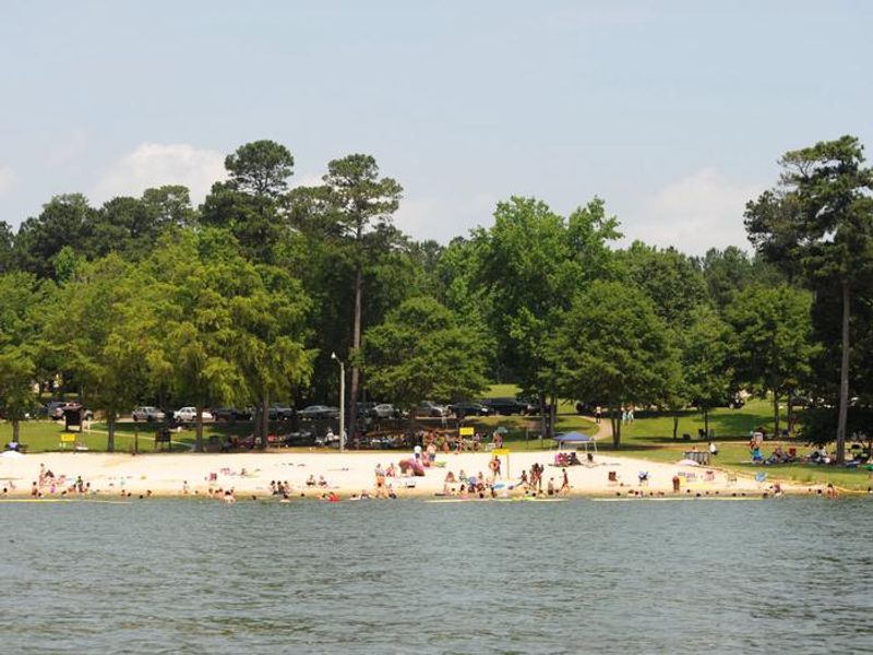 Yellow Jacket Beach is located across the highway from the picnic shelter