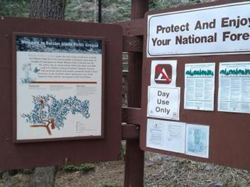 Balsam Glade Recreation Site bulletin board