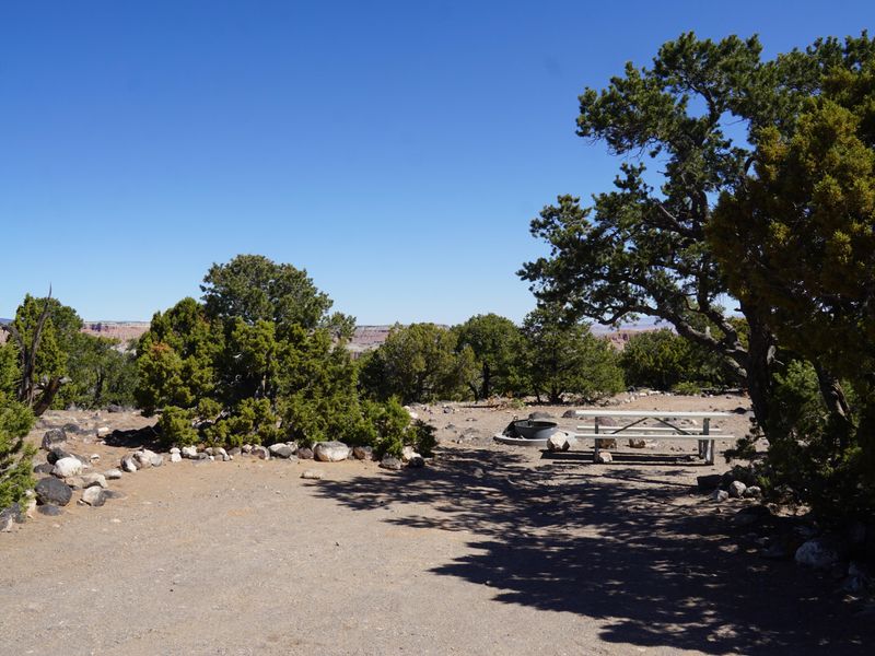 A campsite at Cathedral Valley campground