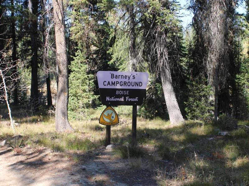 Barney's campground sign 