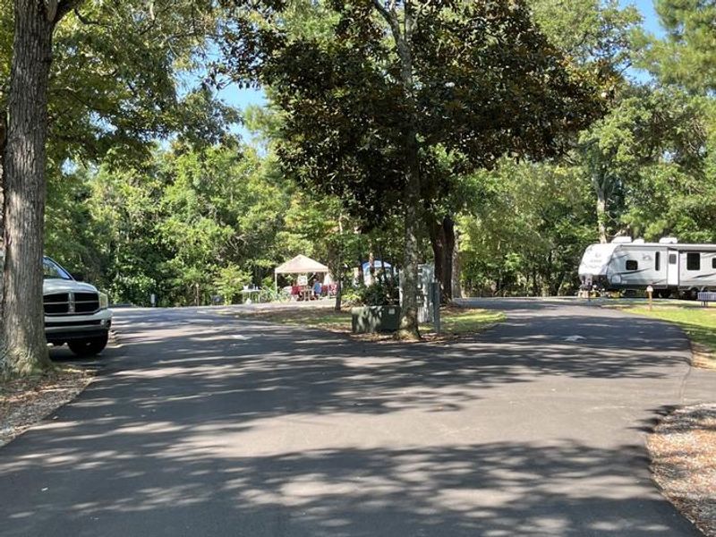 Turn around for right turn in campground