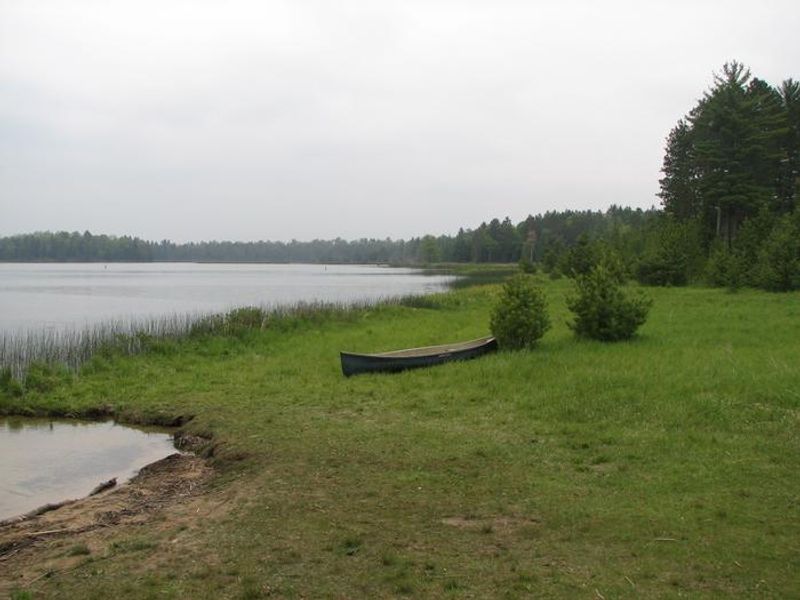 A canoe along Wakeley Lakeshore