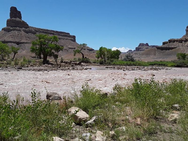 Looking across the river at Gunnison Butte