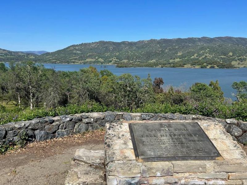 Seen here is the view of Lake Mendocino from the furthest end of the Overlook Day-Use parking lot.