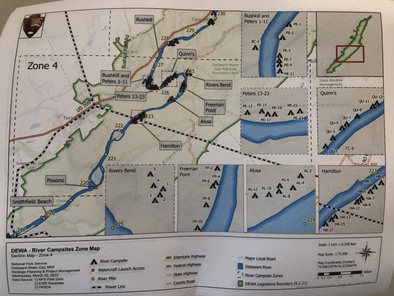 Zone 4 campsite location map