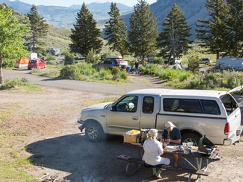 Mammoth Hot Springs Campground facing north