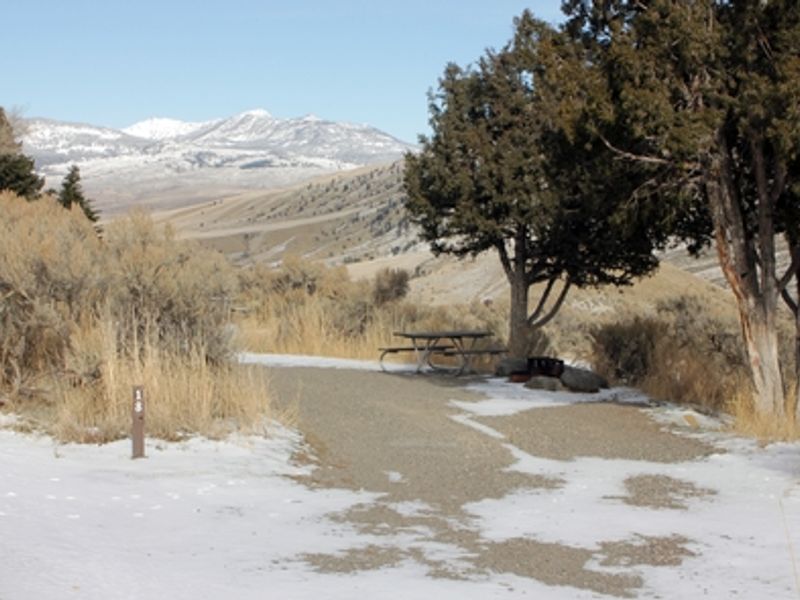 The Mammoth Hot Springs Campground is the only campground open year-round.