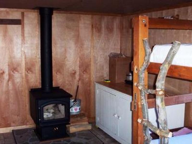 Wood Stove inside Buck Park Cabin