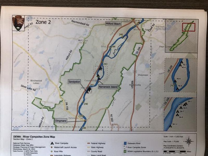 Zone 2 campsite location map