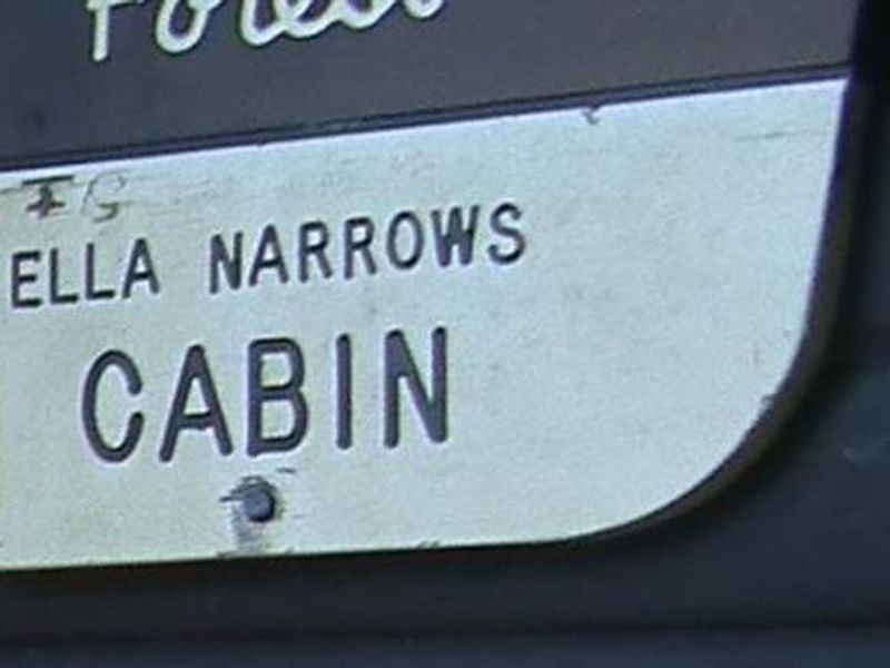 Ella Narrows Cabin Sign