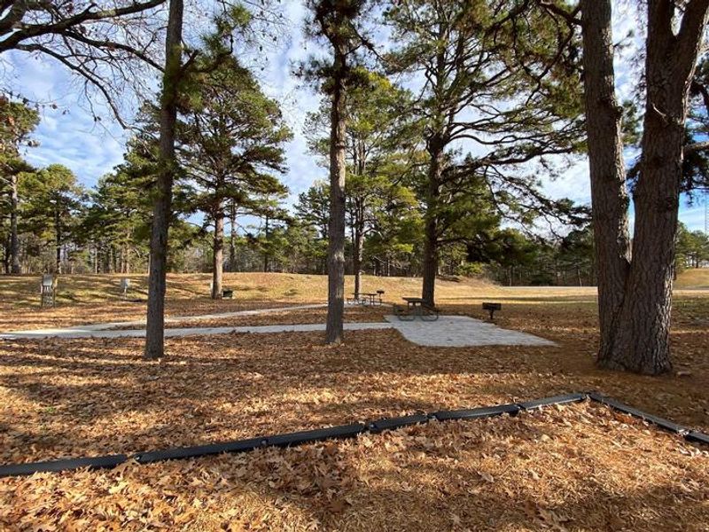 Newly concreted picnic areas at Eagle Point.