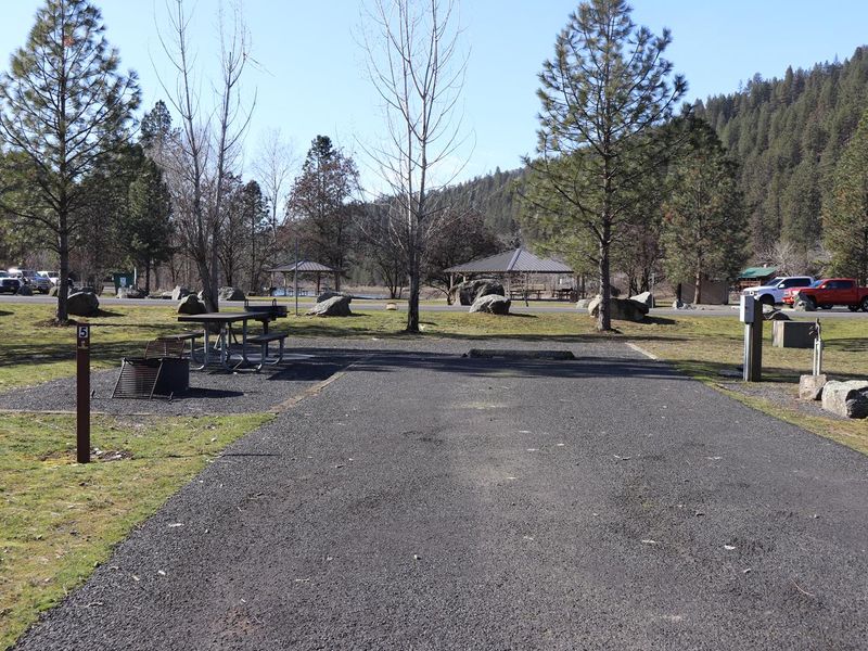 Site 5 is one of the longest RV sites offered at Pink House Recreation Site.