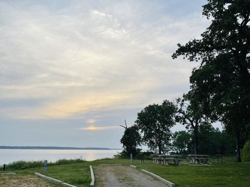 A photo of facility BURNS RUN WEST with Picnic Table, Waterfront