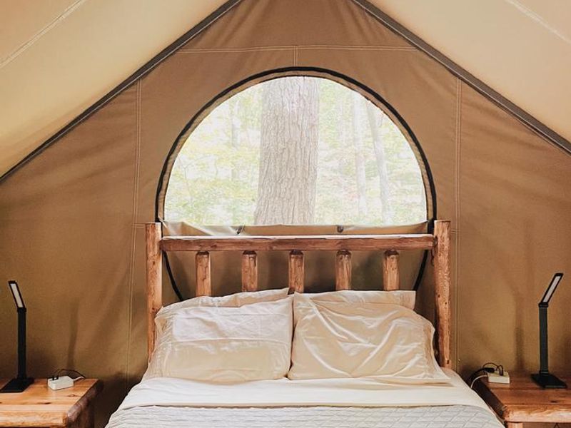 Glamping is all about finding the perfect relationship between nature and comfort. These Glamping tents provide all you’ll need, plus some. 