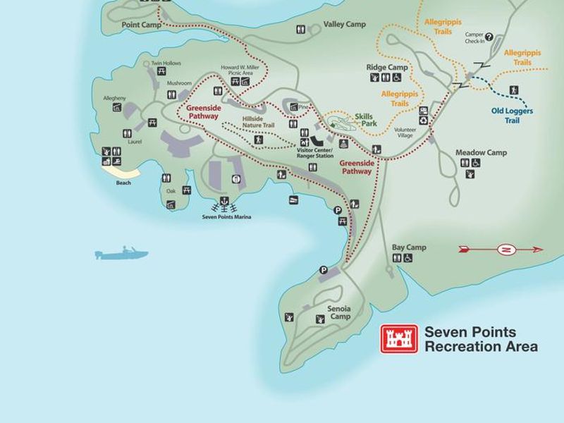 Seven Points Recreation Area map