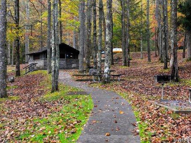 Paved trail to restroom