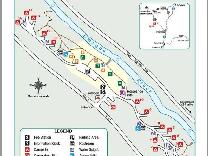 Image of Tyee Campground Map.