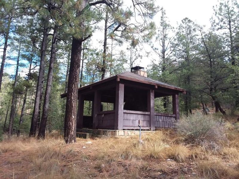 Turney Gulch Campground Ramada Shelter and Fireplace