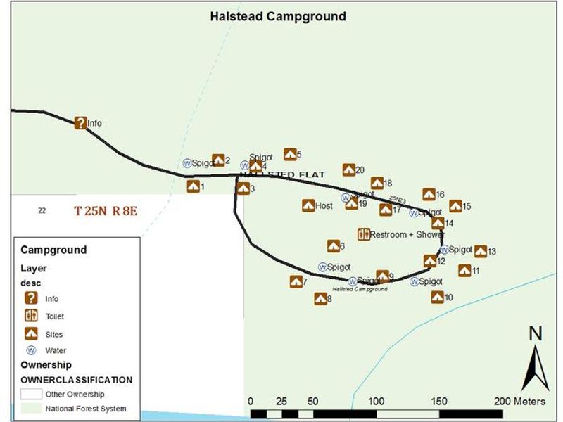 Map of Hallsted Campground