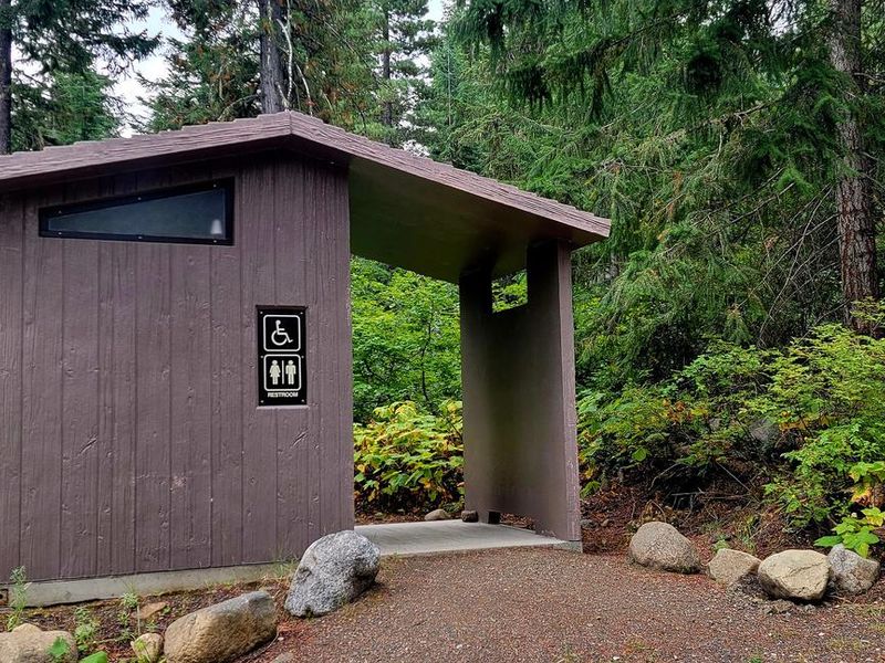 Vault toilet facility at Black Pine Horse Camp
