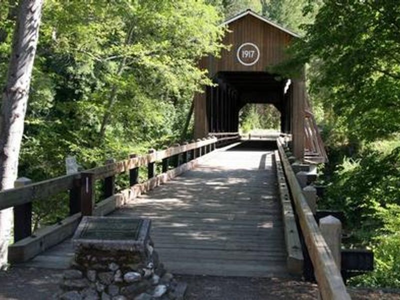 Historic covered bridge built in 1917. 