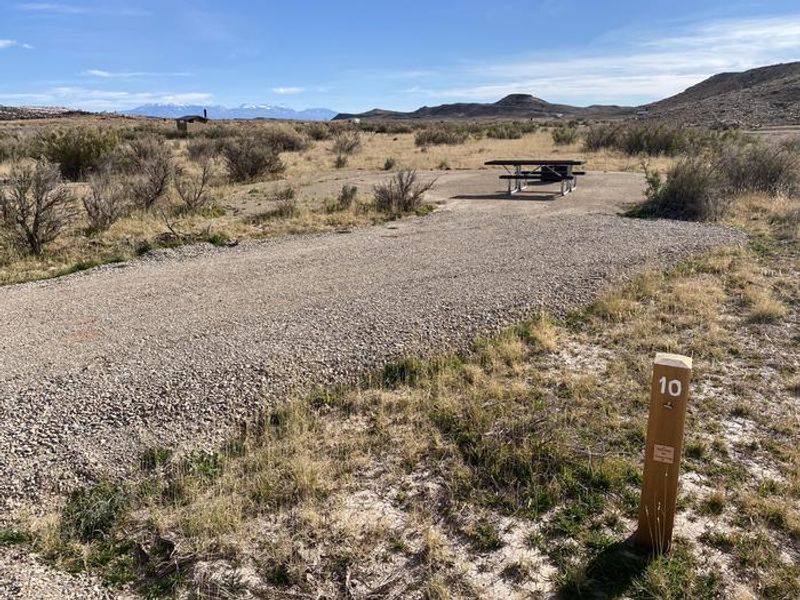 View of the  La Sal Mountains from the campground