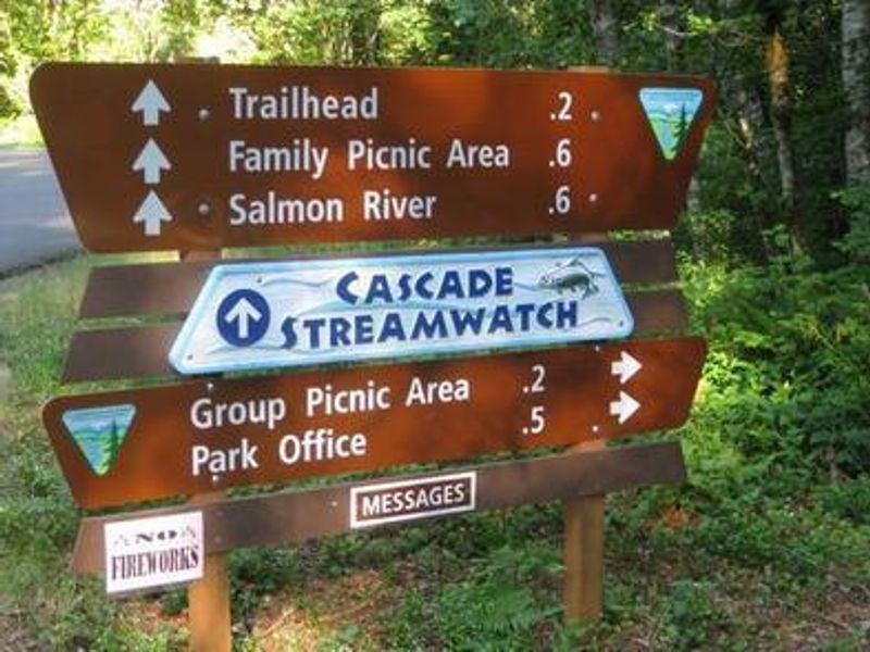 Direction signage for Wildwood Recreation Site