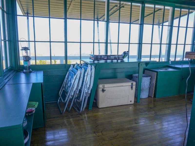 View from inside an old fire lookout