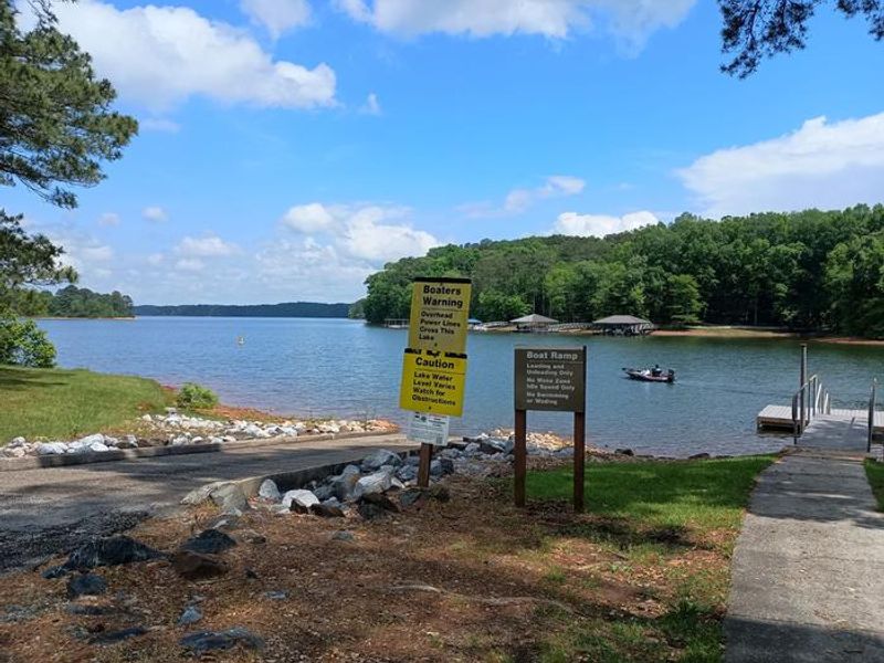 Boat ramp and courtesy dock located at Veasey Creek Park