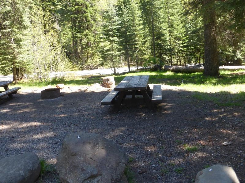 View from the parking area through the central site, with North Fork Catherine Creek in the background.