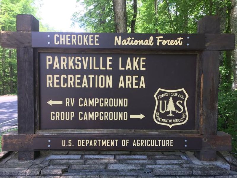 Entrance Sign at Parksville Lake RV Campground