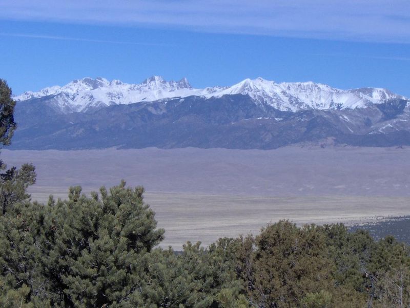 View of Great Sand Dunes NPP from Zapata Falls CG