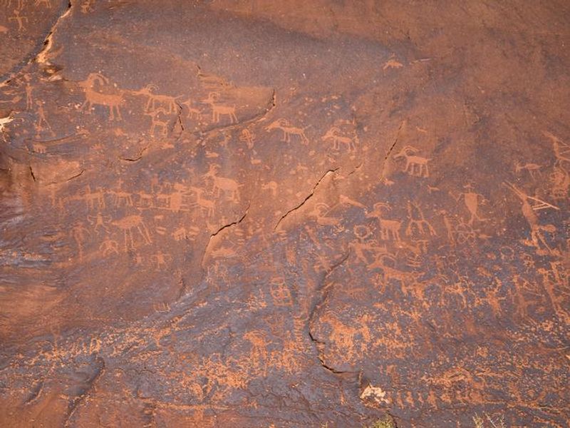 Aerial photo of Sand Island group sites and boat ramp