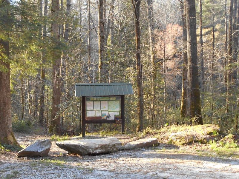 Information Kiosk with area information and a box with floating permits for the West Fork of the Chattooga Wild and Scenic River.