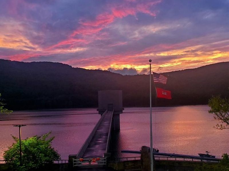 Sunset over the lake.