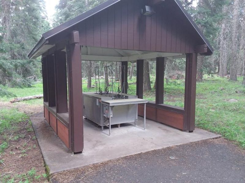 View of fish cleaning station.