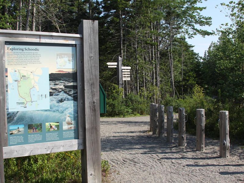 Bicycle posts and bike path near Ranger Station