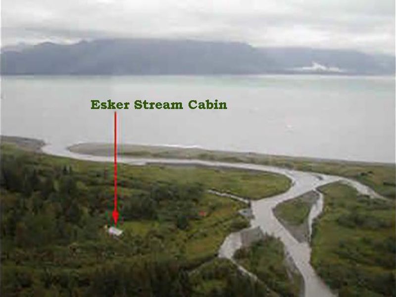 Aerial view of Esker Stream cabin