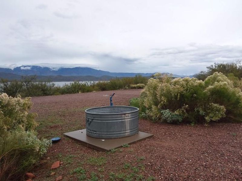 Water trough and spout.
