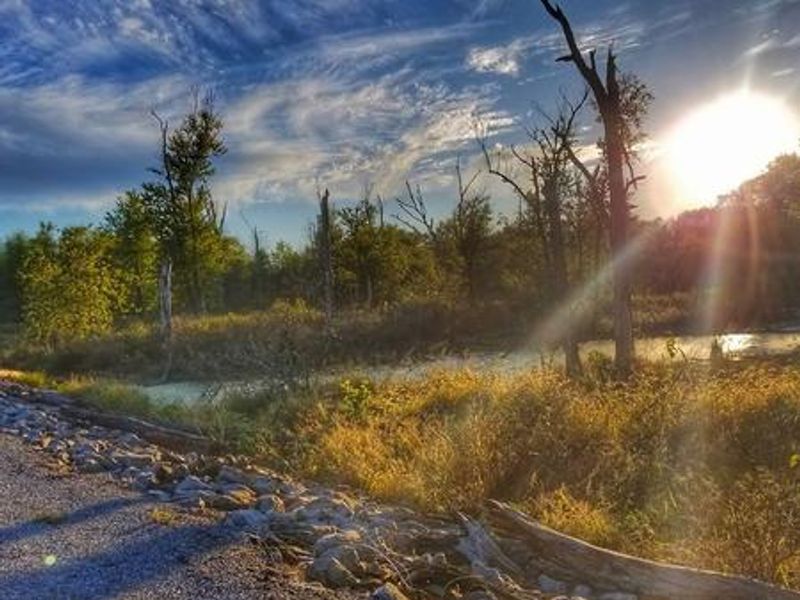 Morning Sunrise on the bike trail below the Main Dam at Rend Lake.