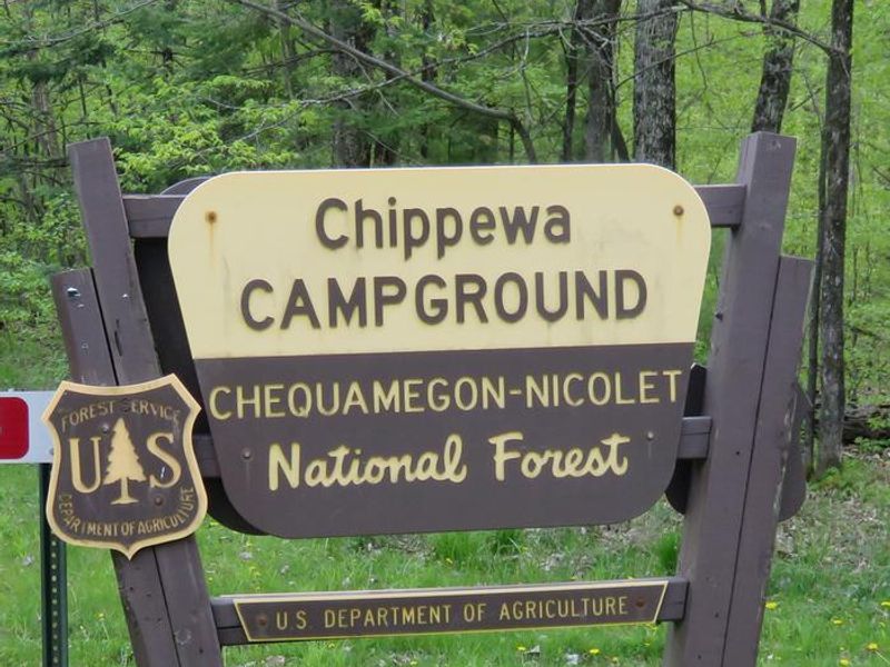 Chippewa campground entrance sign