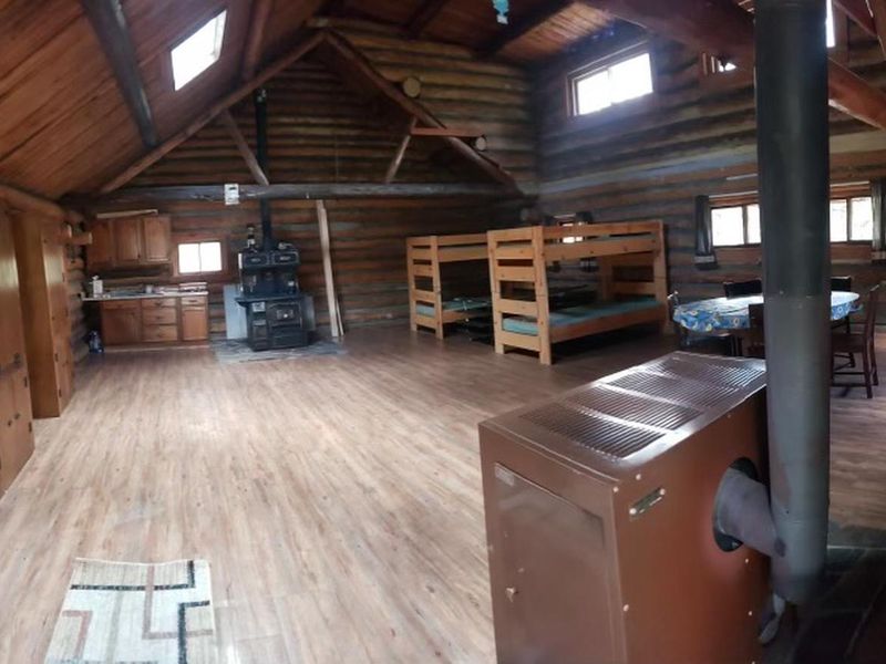 View of the interior of Lost Horse cabin