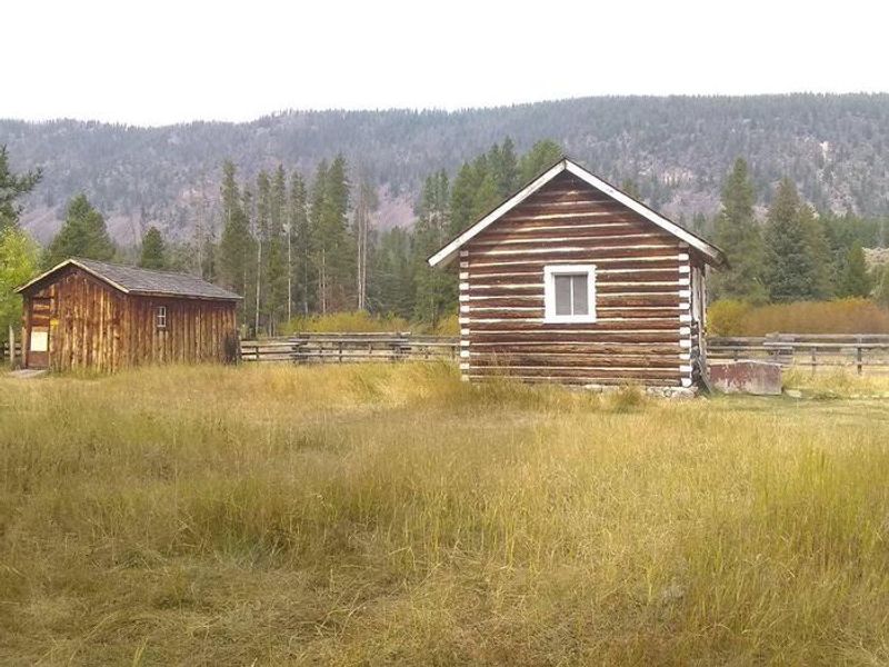 cabin with woodshed