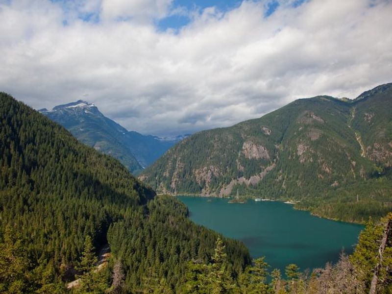 Hike the nearby Thunder Knob Trail for views of Diablo Lake.