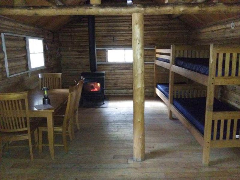 bunks and stove