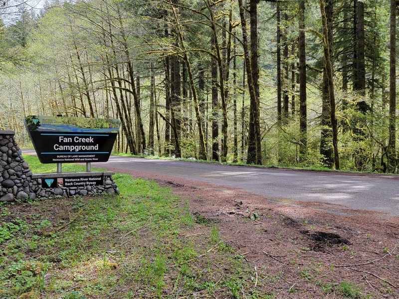 Fan Creek campground portal sign