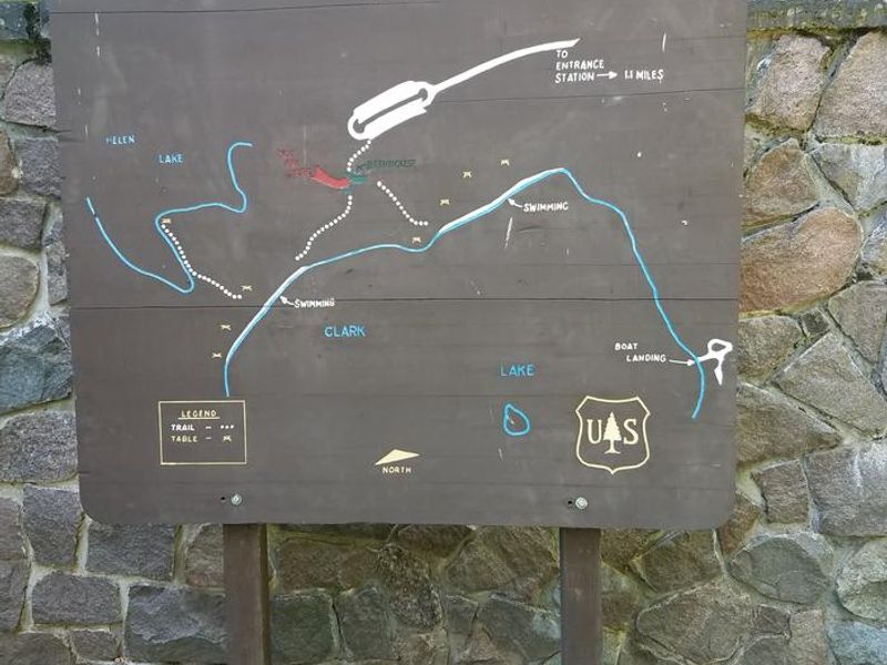 General map of where things are located within the day use area.