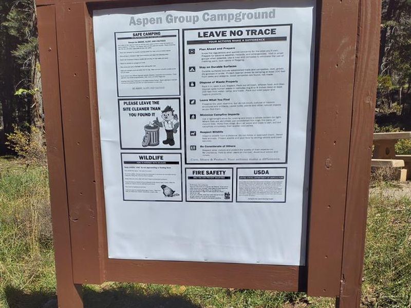 ASPEN Group Campground "Leave No Trace" Sign