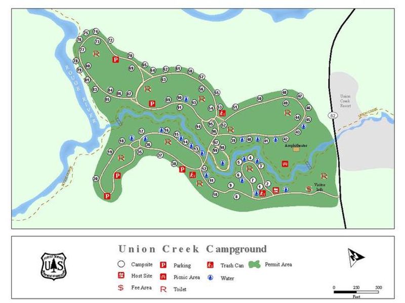Union Creek Campground Map