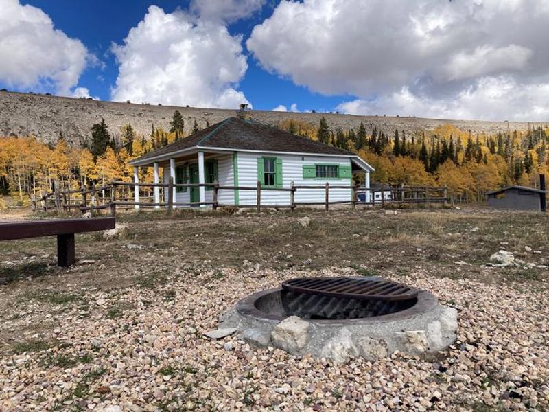 Seely Creek Guard Station Exterior side yard with fire pit